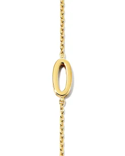 Letter O Inline Initial Necklace in 18k Gold Vermeil