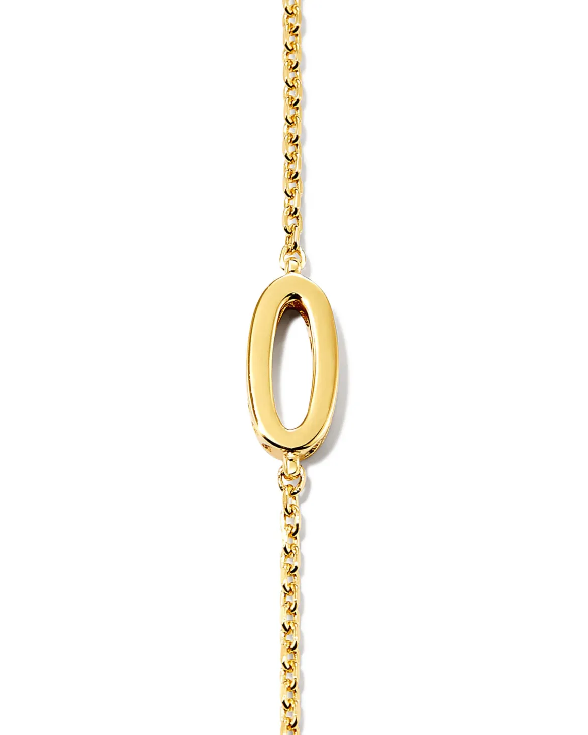 Letter O Inline Initial Necklace in 18k Gold Vermeil