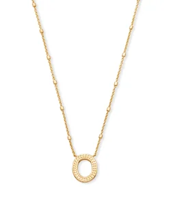Letter O Pendant Necklace in Gold