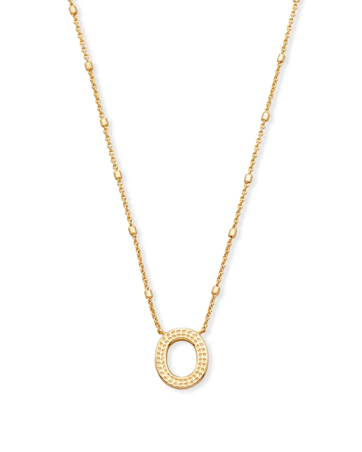 Letter O Pendant Necklace in Gold