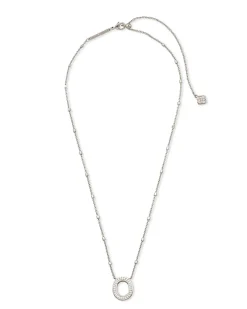 Letter O Pendant Necklace in Silver