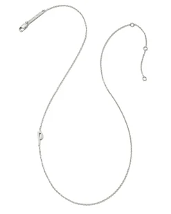 Letter P Inline Initial Necklace in Sterling Silver