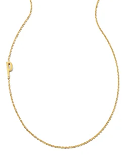Letter P Inline Initial Necklace in 18k Gold Vermeil