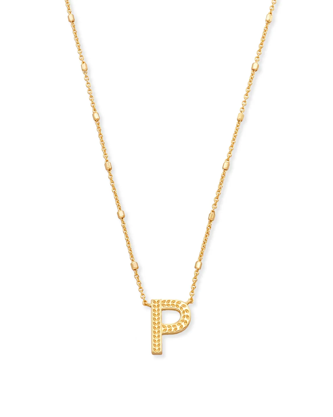 Letter P Pendant Necklace in Gold