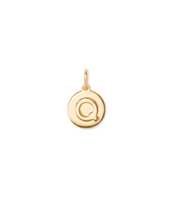 Letter Q Coin Charm in 18k Gold Vermeil