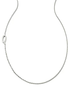 Letter Q Inline Initial Necklace in Sterling Silver