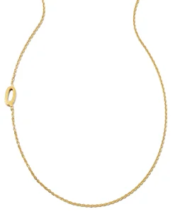 Letter Q Inline Initial Necklace in 18k Gold Vermeil