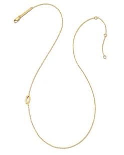 Letter Q Inline Initial Necklace in 18k Gold Vermeil
