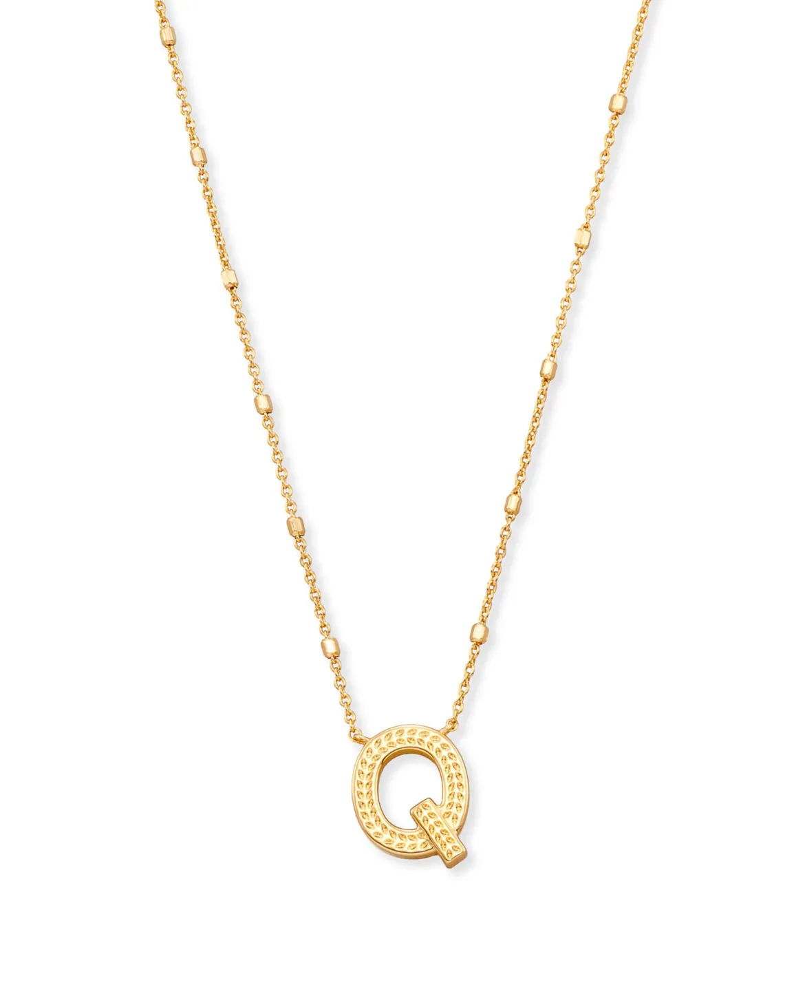 Letter Q Pendant Necklace in Gold