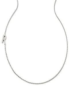 Letter R Inline Initial Necklace in Sterling Silver