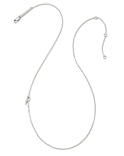 Letter R Inline Initial Necklace in Sterling Silver
