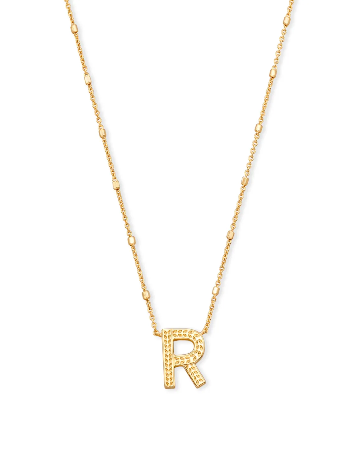 Letter R Pendant Necklace in Gold
