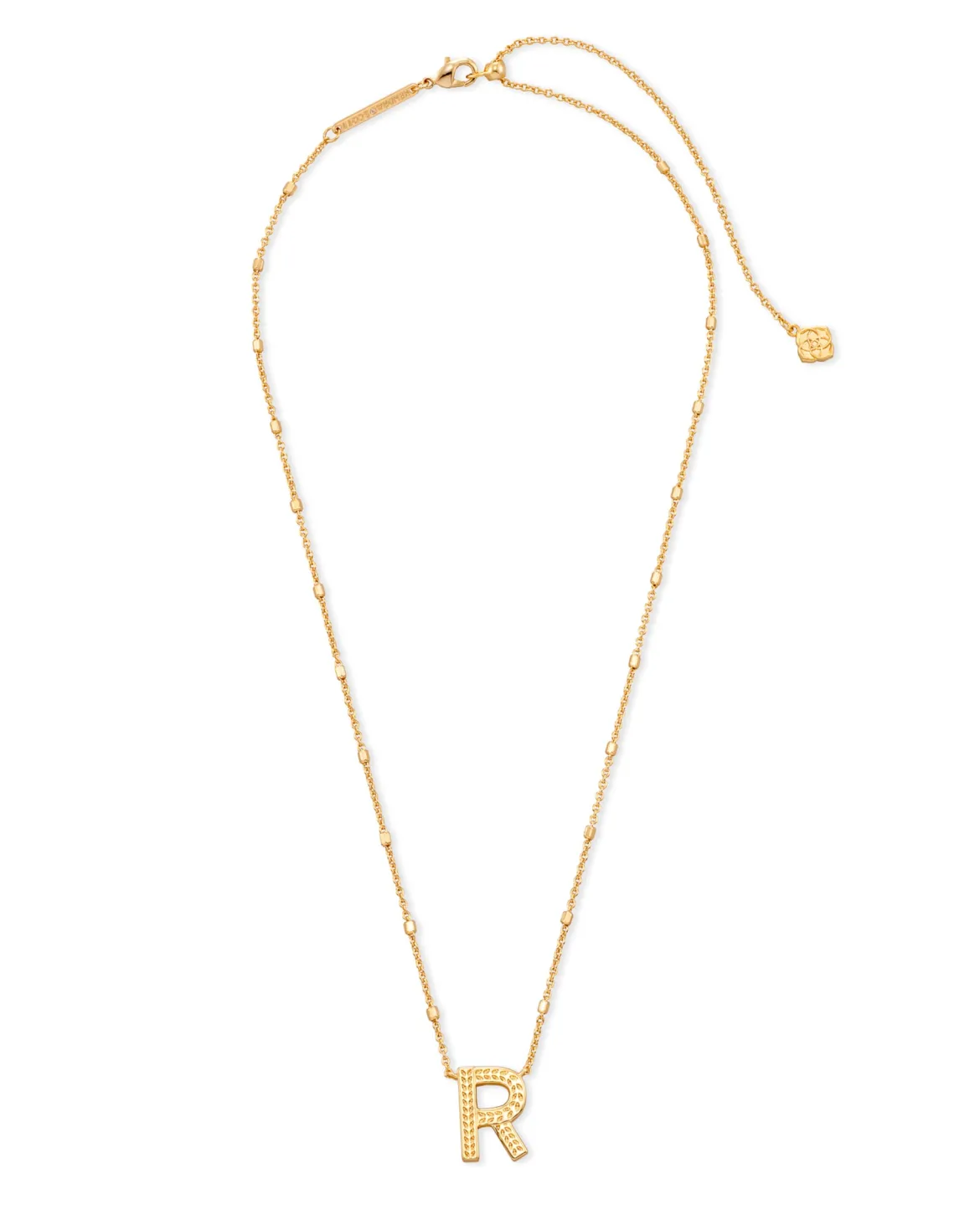 Letter R Pendant Necklace in Gold