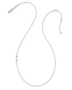 Letter S Inline Initial Necklace in Sterling Silver