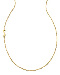 Letter S Inline Initial Necklace in 18k Gold Vermeil