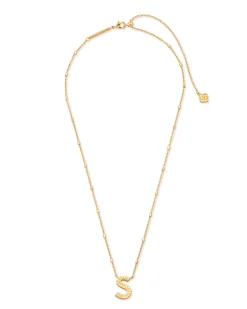 Letter S Pendant Necklace in Gold