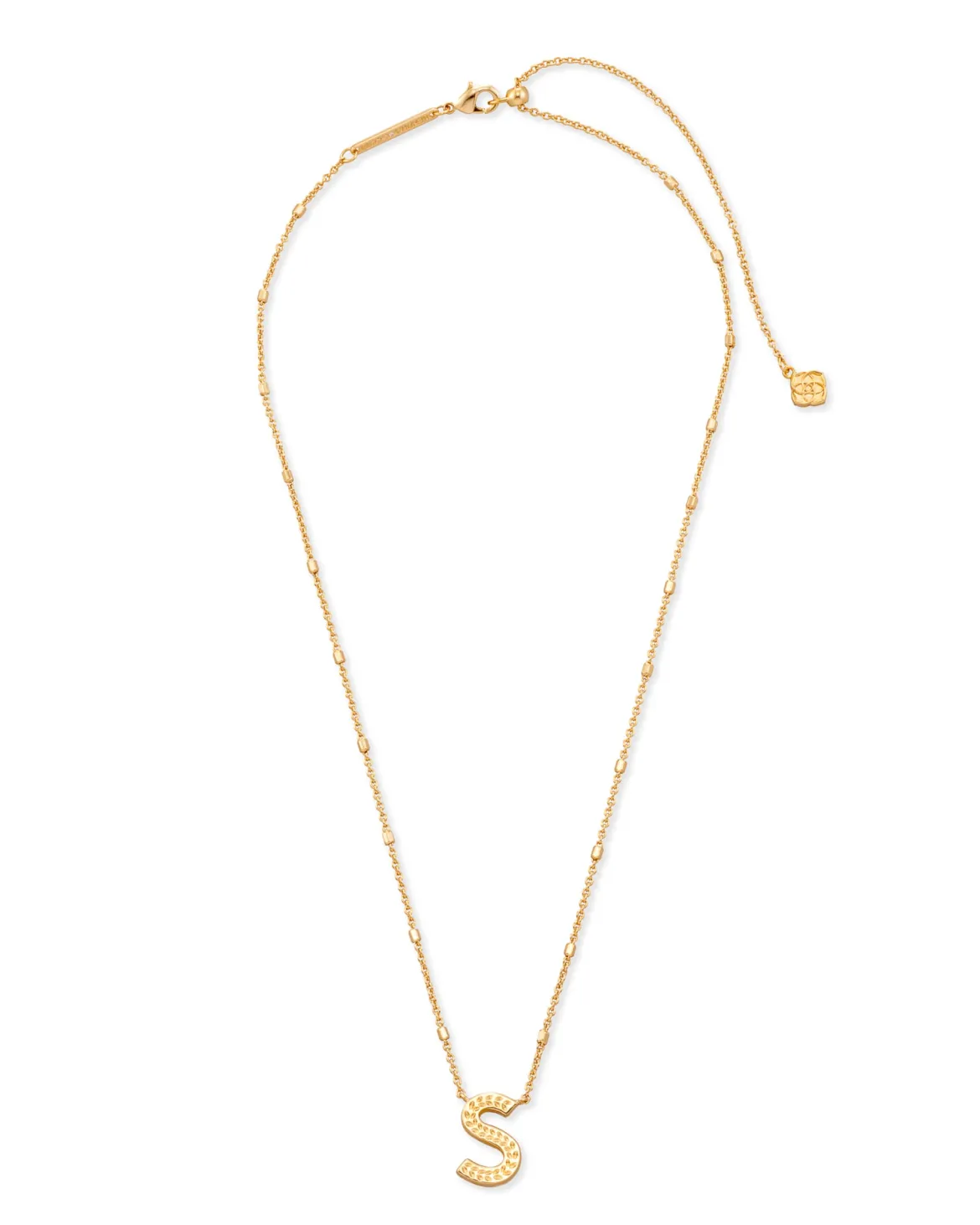 Letter S Pendant Necklace in Gold