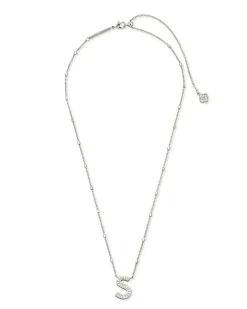 Letter S Pendant Necklace in Silver