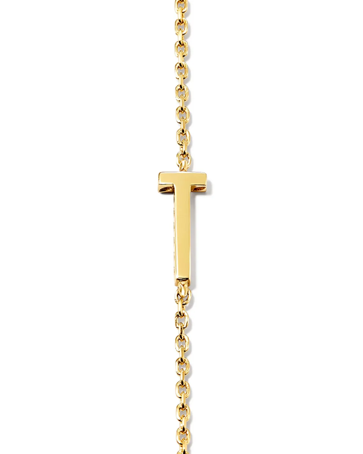 Letter T Inline Initial Necklace in 18k Gold Vermeil