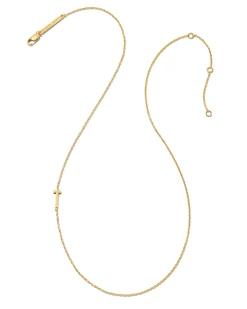 Letter T Inline Initial Necklace in 18k Gold Vermeil