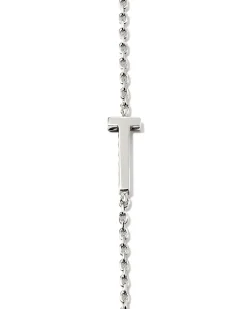 Letter T Inline Initial Necklace in Sterling Silver