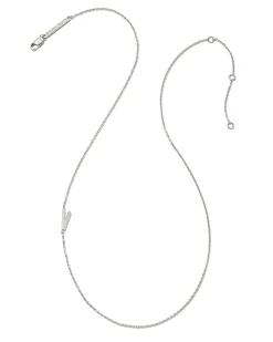 Letter V Inline Initial Necklace in Sterling Silver
