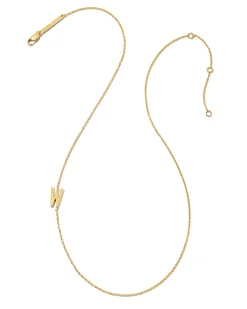 Letter W Inline Initial Necklace in 18k Gold Vermeil