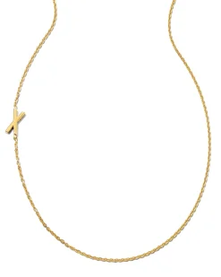 Letter X Inline Initial Necklace in 18k Gold Vermeil