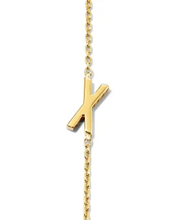 Letter X Inline Initial Necklace in 18k Gold Vermeil