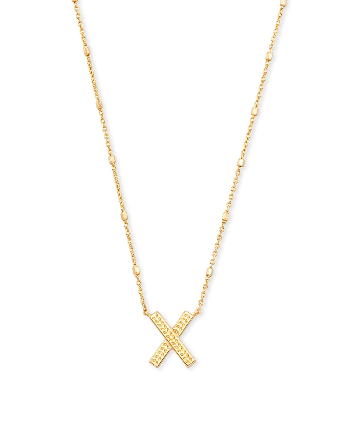 Letter X Pendant Necklace in Gold