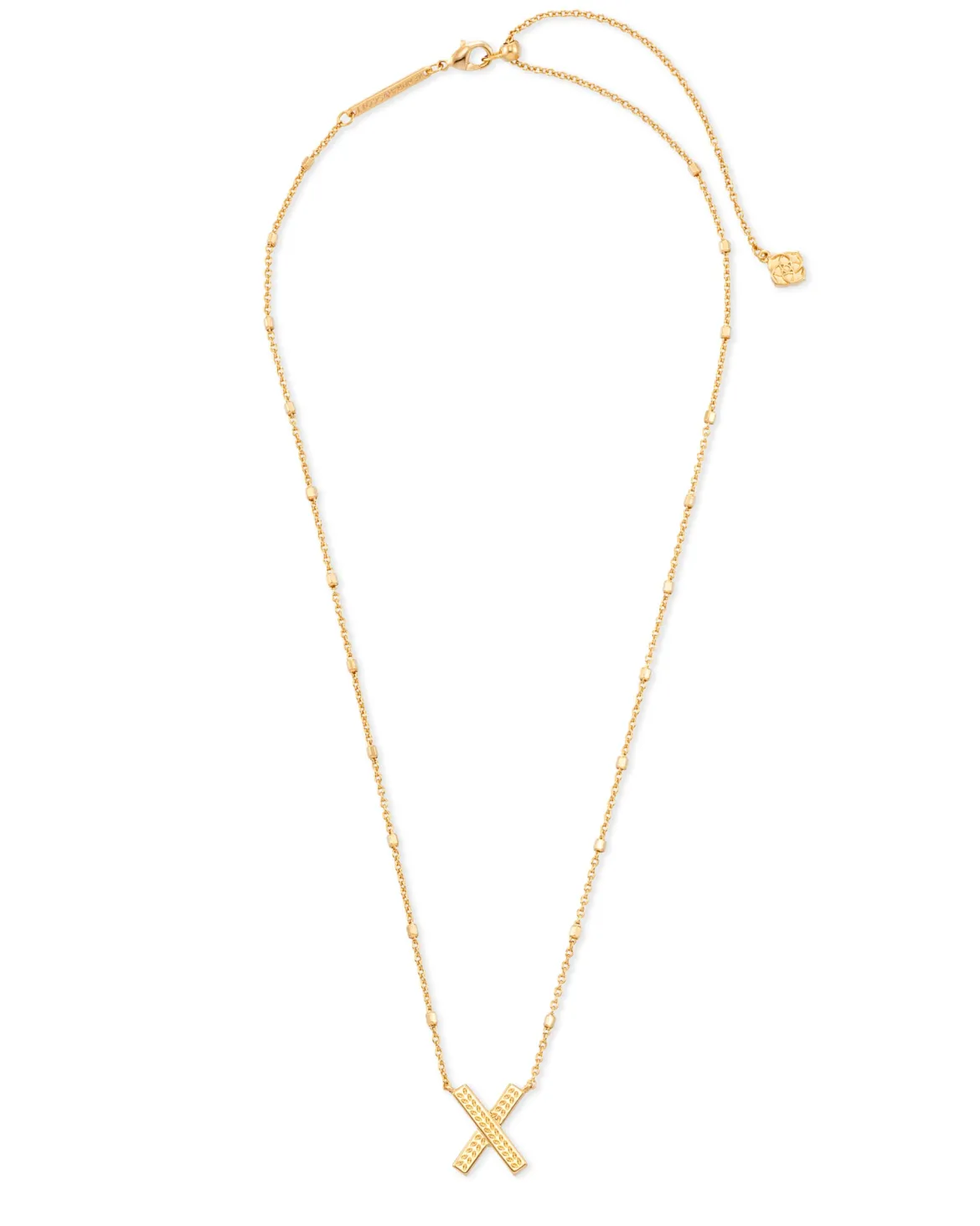 Letter X Pendant Necklace in Gold
