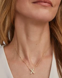 Letter X Pendant Necklace in Gold