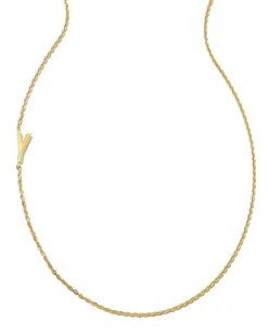 Letter Y Inline Initial Necklace in 18k Gold Vermeil