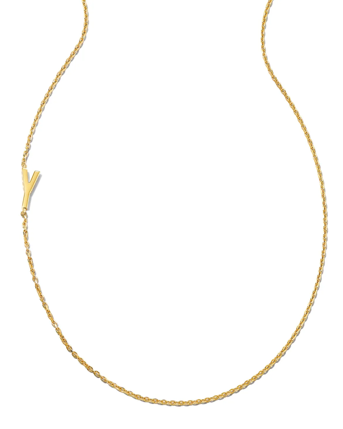 Letter Y Inline Initial Necklace in 18k Gold Vermeil