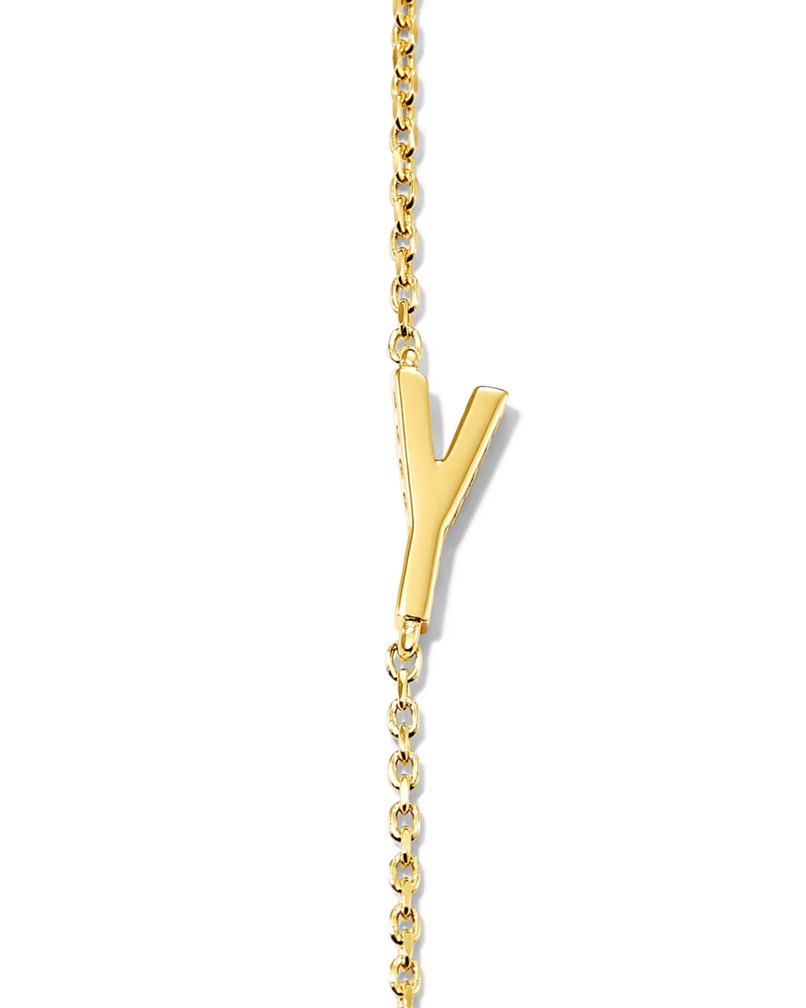Letter Y Inline Initial Necklace in 18k Gold Vermeil