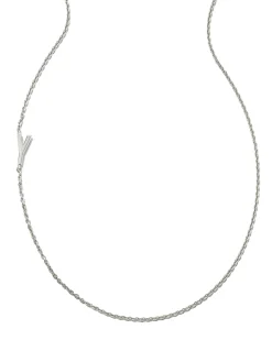 Letter Y Inline Initial Necklace in Sterling Silver