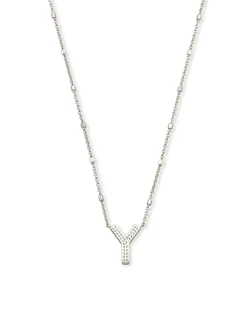 Letter Y Pendant Necklace in Silver