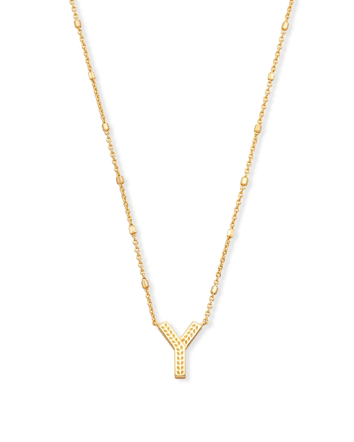 Letter Y Pendant Necklace in Gold