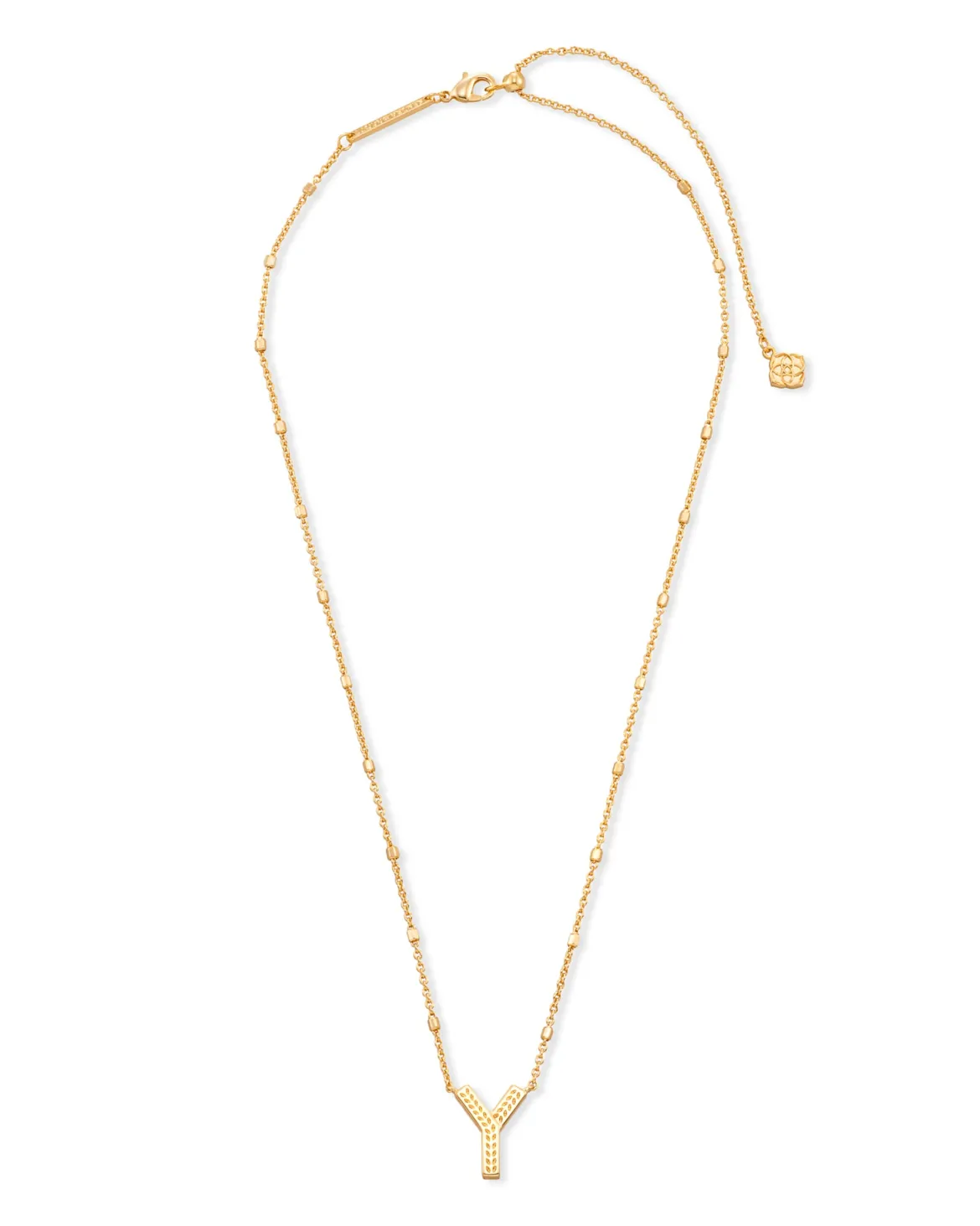 Letter Y Pendant Necklace in Gold