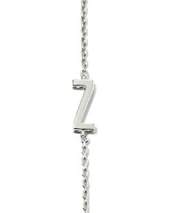 Letter Z Inline Initial Necklace in Sterling Silver