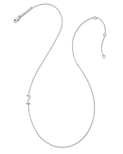 Letter Z Inline Initial Necklace in Sterling Silver