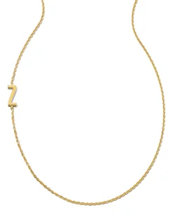 Letter Z Inline Initial Necklace in 18k Gold Vermeil