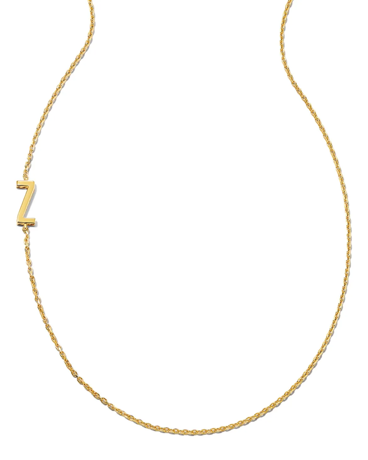 Letter Z Inline Initial Necklace in 18k Gold Vermeil