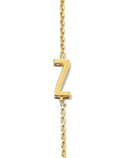 Letter Z Inline Initial Necklace in 18k Gold Vermeil