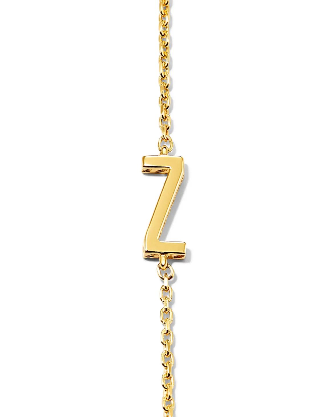 Letter Z Inline Initial Necklace in 18k Gold Vermeil