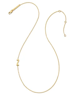 Letter Z Inline Initial Necklace in 18k Gold Vermeil