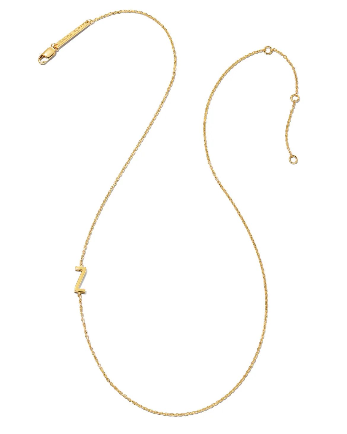 Letter Z Inline Initial Necklace in 18k Gold Vermeil