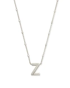 Letter Z Pendant Necklace in Silver
