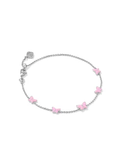Lillia Butterfly Silver Enamel Delicate Chain Bracelet