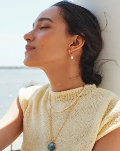 Lucia Shell Gold Short Pendant Necklace